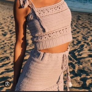 She made me crochet skirt set size small